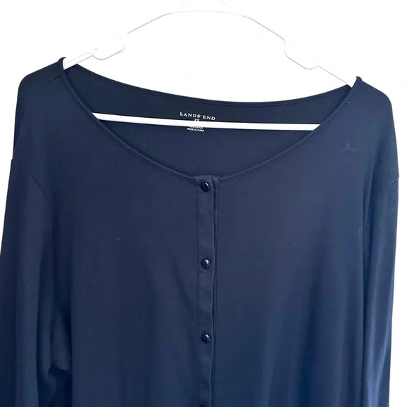 Land’s End Black Women’s Supima Blend Button Up Cardigan 2X - Picture 1 of 5